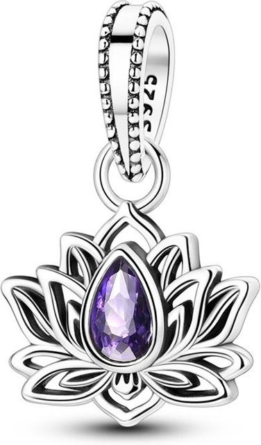 Parmuz Anhänger, 925 Silber, Perle, Zirkonia, Amethyst, Lotus, Damen - Bild 1