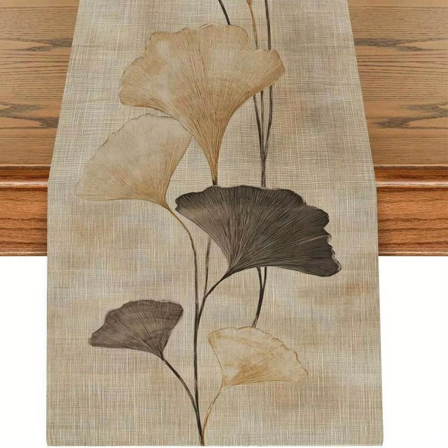 JMG Household Supplies Patchwork-Tischläufer im Bauernhausstil mit geometrischem Rautenmuster, Farbe: Beige-Grau, B/H: 90 x 33 cm - Bild 1