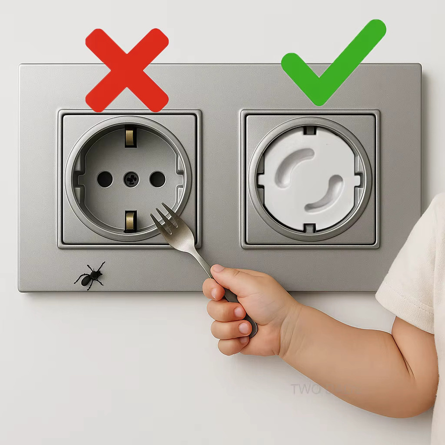 Baby Safe Steckdosenabdeckung aus ABS-Material für europäische Schuko-Steckdosen - Bild 3