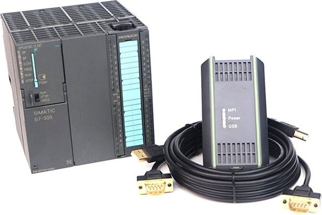 Siemens 6ES7 972-0CB20-0XA0 Programmierkabel USB-MPI für S7 200/300/400 SPS, USB zu MPI/DP/PC Adapter RS485, Schwarz - Bild 1