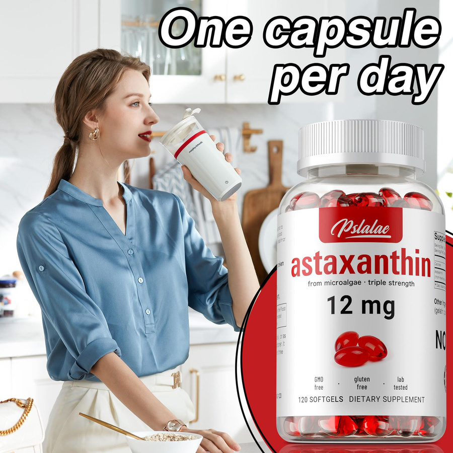 Pslalae Astaxanthin 12mg, 120 Kapseln, Unisex - Bild 2