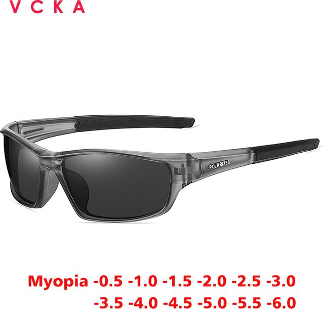 VCKA Sonnenbrille, Unisex, Vollrand, rechteckig, Kunststoff, grau, polarisiert - Bild 1