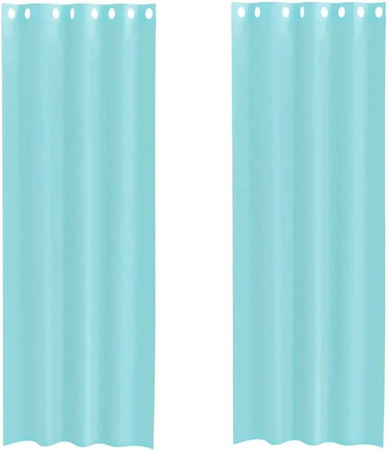 vidaXL Voile Vorhänge mit Ösen, 2er Set, Türkis, B: 140 cm, H: 260 cm - Bild 1