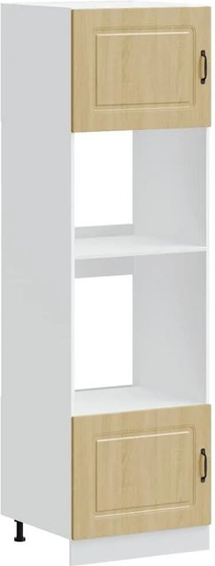vidaXL Herdumbauschränke Kalmar 2er Set in Sonoma-Eiche, freistehende Küchenschränke mit Scharniertüren, B/T/H: 60 x 57 x 207 cm - Bild 1