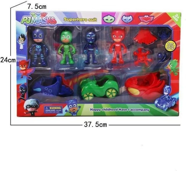 Hot Toys PJ Masks Maskierter Pyjama-Held, 6-teiliges Actionfiguren-Set - Bild 1