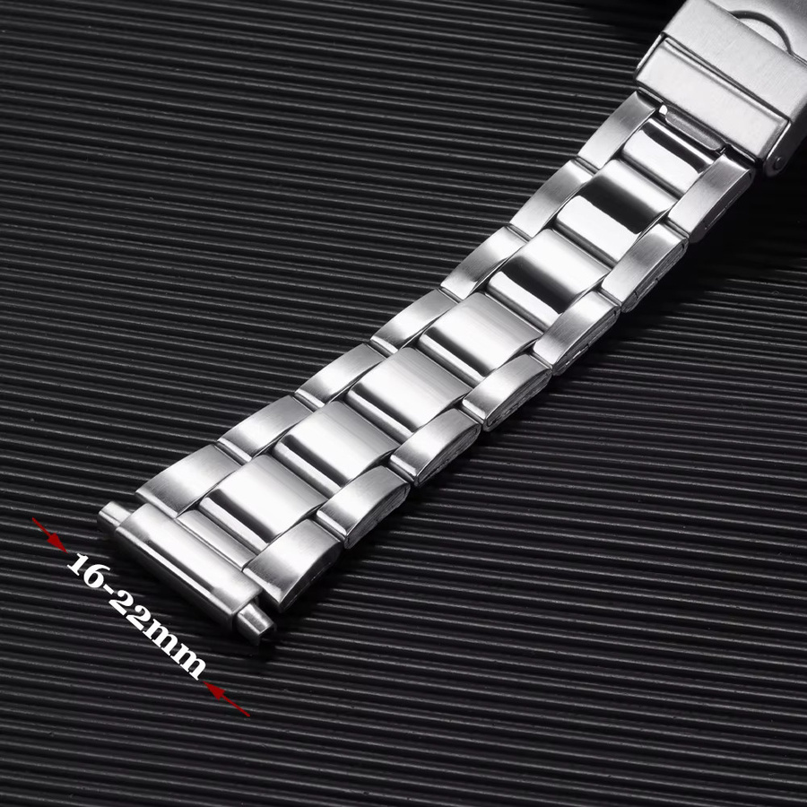 Uhrenarmband Edelstahl, 16-22 mm, Silber, Unisex - Bild 3