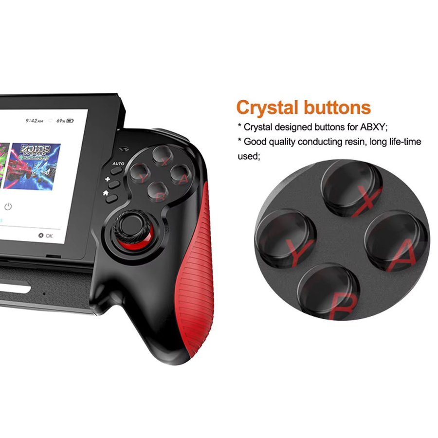 Ipega Controller für Nintendo Switch und Switch OLED mit USB-C, 6-Achsen-Gyroskop und Dual-Vibration in Blau und Rot - Bild 3