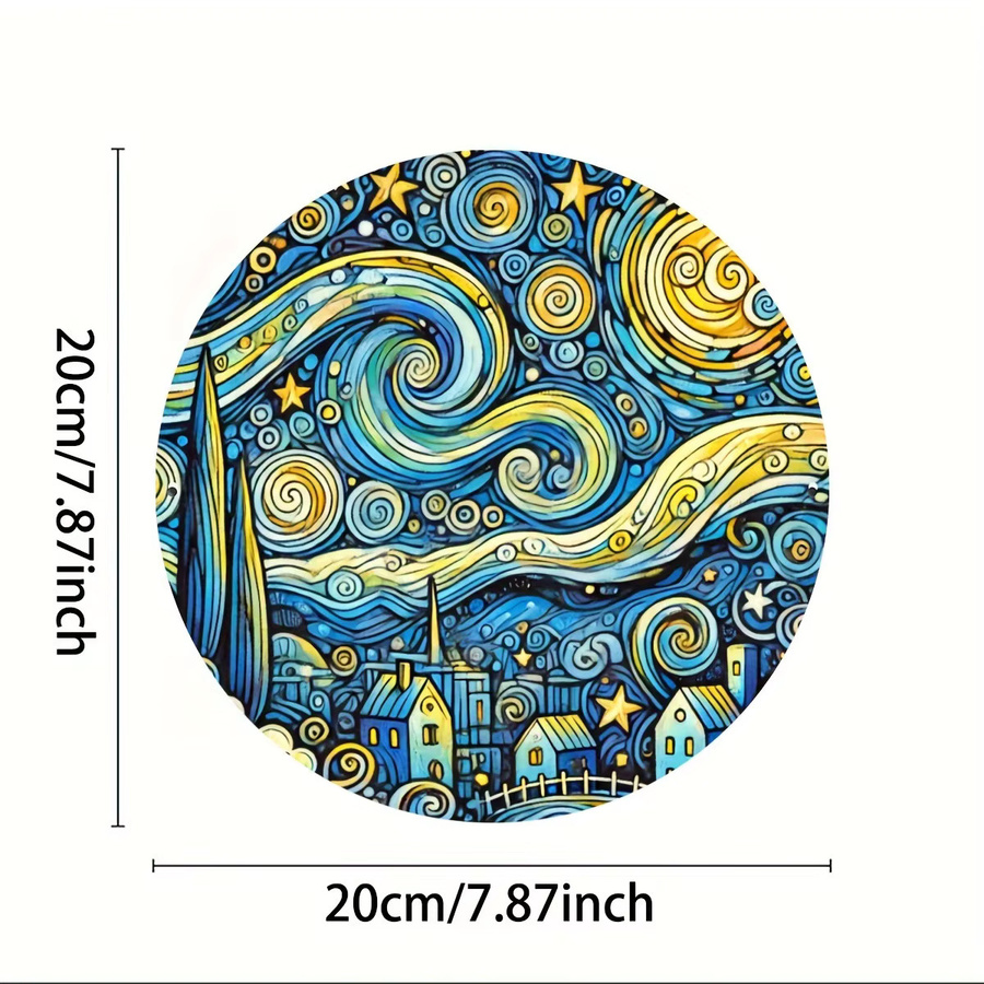 Potdemiel Sternennacht Metall-Wandkunst rund, abstraktes Design in Mehrfarbig, Durchmesser: 20,3 cm - Bild 3