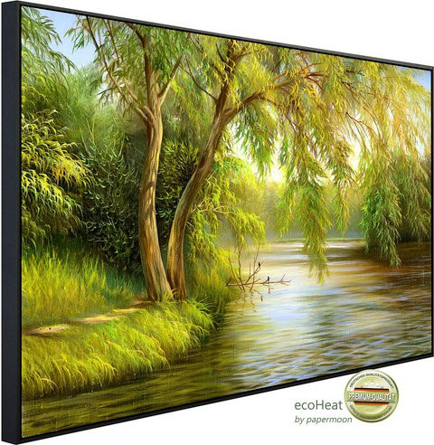 papermoon EcoHeat Infrarotheizung Summer Wood Lake in Bunt mit Matt-Effekt, App-Steuerung und Überhitzungsschutz - Bild 1