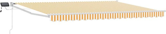 vidaXL Manuelle Gelenkarmmarkise mit LED-Beleuchtung in Gelb und Weiß, B: 4 m, T: 2 m - Bild 1