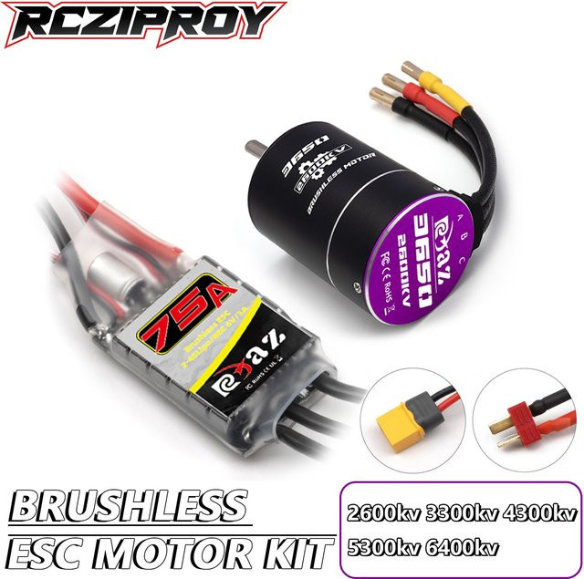 RCZIPROY RC 3650 Bürstenloser Motor 75A ESC Combo, für 1/10 RC Auto Truck Crawler - Bild 1