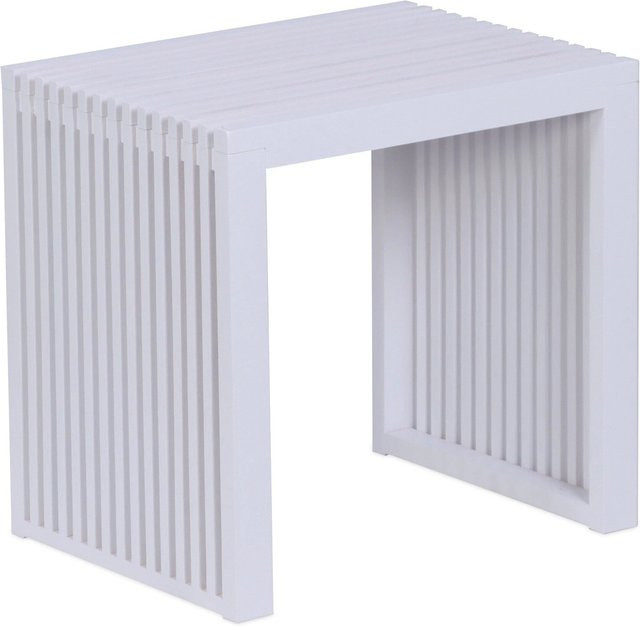 Relaxdays Sitzbank aus Bambus in Weiß, B/T/H: 45 x 43 x 33 cm - Bild 1