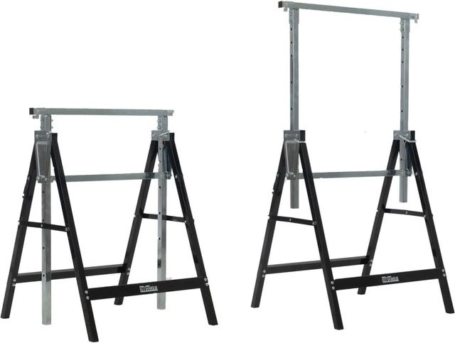 TRUTZHOLM 2er Set Arbeitsbock aus Stahl, 7-fach höhenverstellbar, bis 400 kg, Farbe Schwarz - Bild 1
