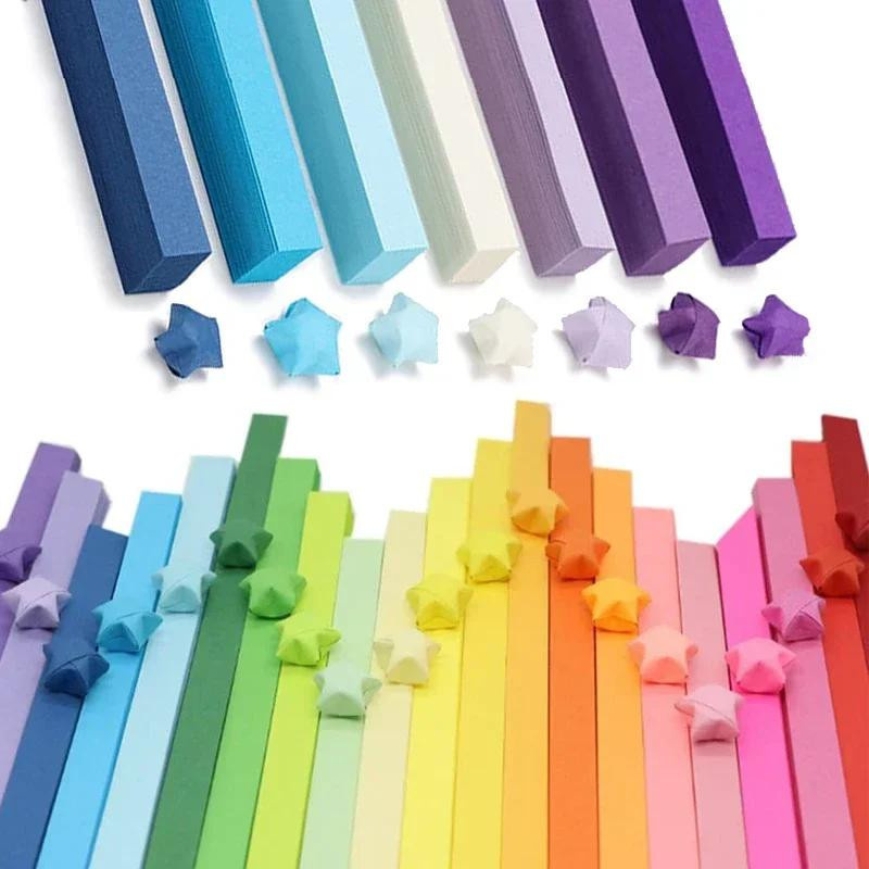 YULIN Origami Sternpapierstreifen in 27 Farben, 540 Blatt, doppelseitig bunt für DIY Glücksstern und Bastelarbeiten - Bild 2