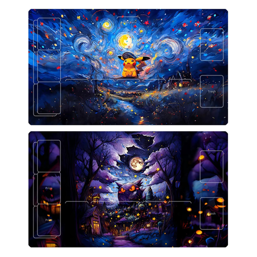 Pokémon Spielmatte The Starry Night Style Gengar Pikachu, Gummi - Bild 3