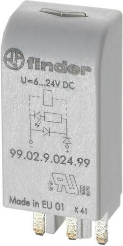 Finder Steckmodul mit LED-Anzeige und Diode in Weiß und Grau 99.02.9.024.79 - Bild 1