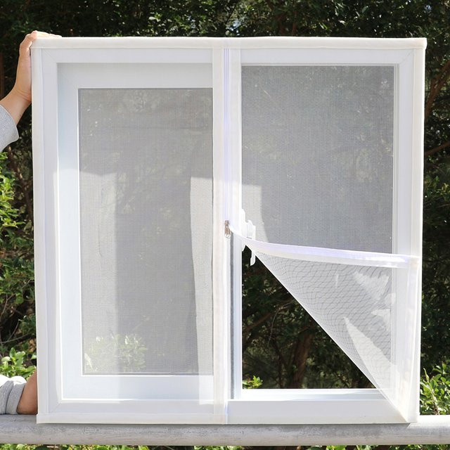 TranquilTouch Insektenschutz-Set Weiß: Selbstklebendes Reißverschluss-Fensternetz aus atmungsaktivem PP Nano-Material - Bild 1