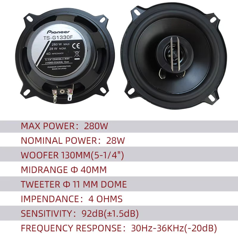 5-Zoll Koaxial-Auto-Lautsprecher 560W (2x280W) 5-Wege High-Fidelity Musik Stereo Lautsprecher in Schwarz - Bild 2