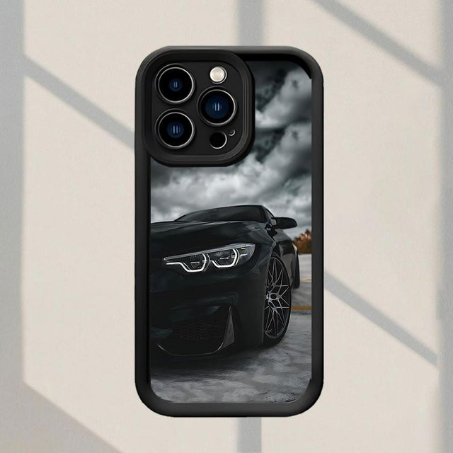 Sturzsichere Handyhülle im Sportwagen-Design für Apple iPhone 11 bis 17 Pro Max Plus, Schwarz - Bild 1