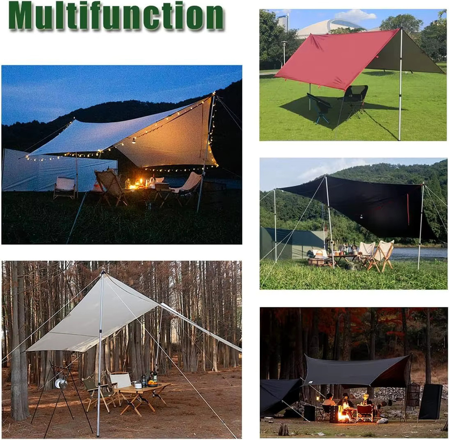 2er-Set Teleskop-Plane-Stangen aus Aluminium in Silber, verstellbar bis 2,5 m für Camping, Markise und Zelt-Baldachin - Bild 5