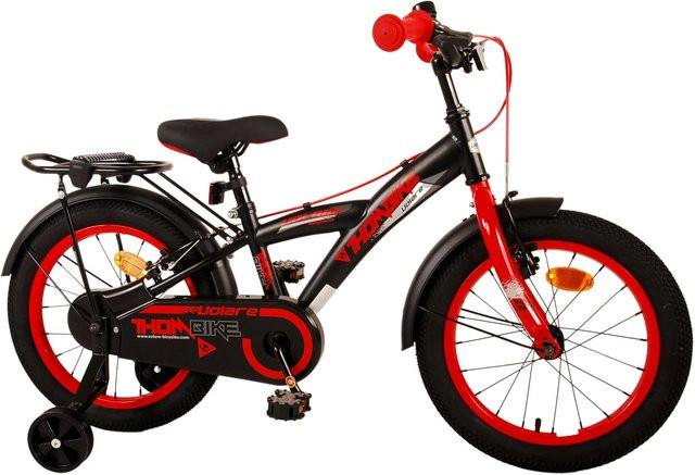 TPFSports Thombike Kinderfahrrad, 16 Zoll, Schwarz/Rot, 2 Handbremsen - Bild 1