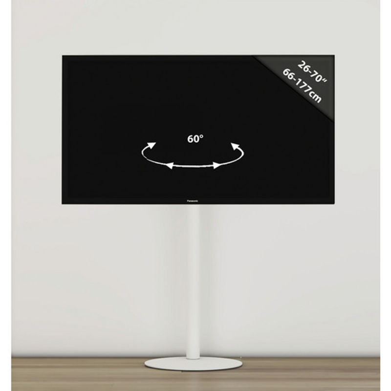 VCM TV Standfuß Cirla aus Alu und Stahl, Weiß, H x B x T: 100 x 55 x 45 cm - Bild 3
