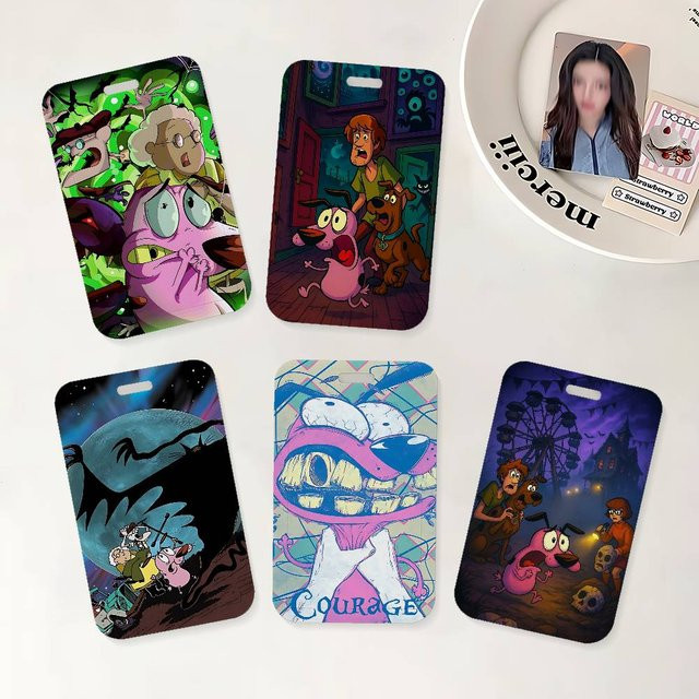 Anime C-COURAGE The C-Cowardly Dog Ausweishalter mit Umhängeband in Multicolour aus Kunststoff für Büro und Schule - Bild 1