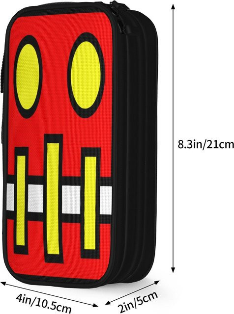 Fancy Style Studio Federmäppchen Geometrie Würfel Design in Rot mit großer Kapazität für Kinder - Bild 1