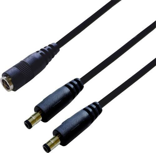 BKL Electronic 075919 DC-Verteiler Niedervolt-Stecker mit DC-Kupplung 5.5mm 2.5mm in Schwarz, Länge: 0.3 m - Bild 1