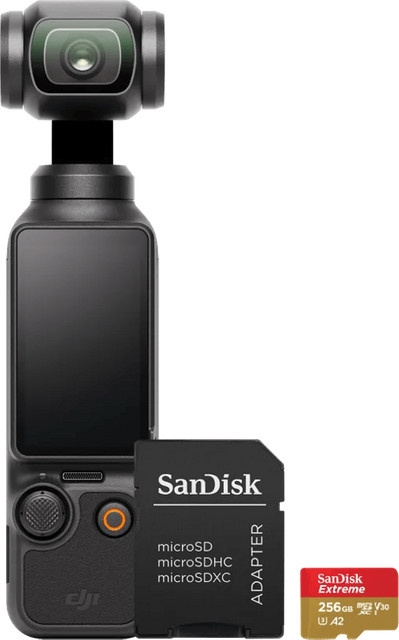 DJI Osmo Pocket 3 Action Camera mit 1-Zoll-Sensor in Schwarz inklusive 256-GB-Speicherkarte - Bild 1