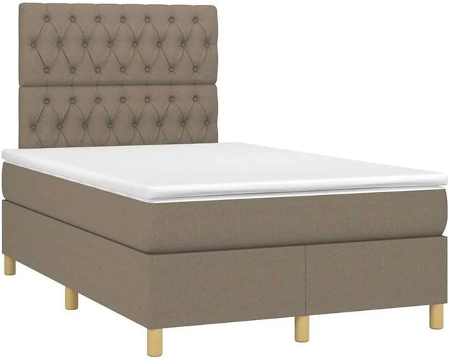 vidaXL Boxspringbett Hybrid mit Matratze und Taschenfederkern in Beige, B/T: 120 x 200 cm - Bild 1