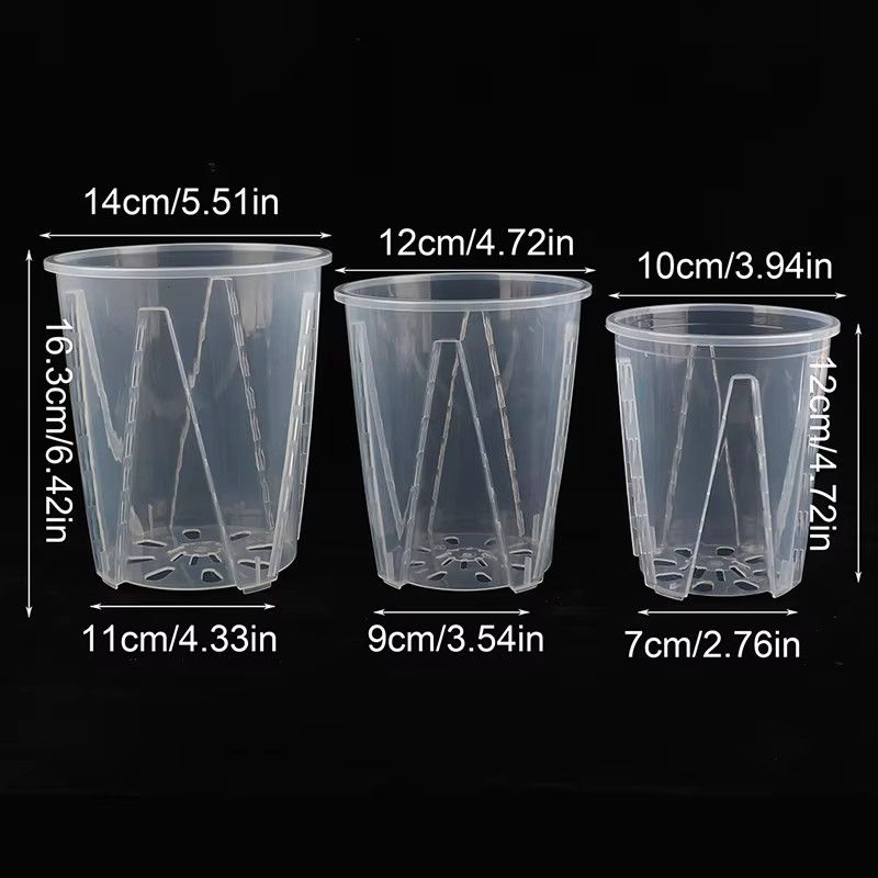 Transparenter zylindrischer Blumentopf aus Kunststoff für Pflanzen und Gemüse - Bild 3