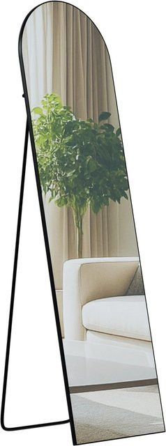 DELUKE Standspiegel MALAGA Ganzkörperspiegel freistehend aus Metall in Schwarz-matt, B: 40 cm, T: 3 cm, H: 140 cm - Bild 1
