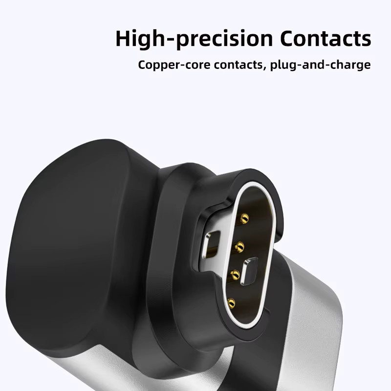 USB-C Schnellladegerät Typ-C-Adapter für Garmin Fenix, Approach und Lily Smartwatches in Schwarz und Silber - Bild 2