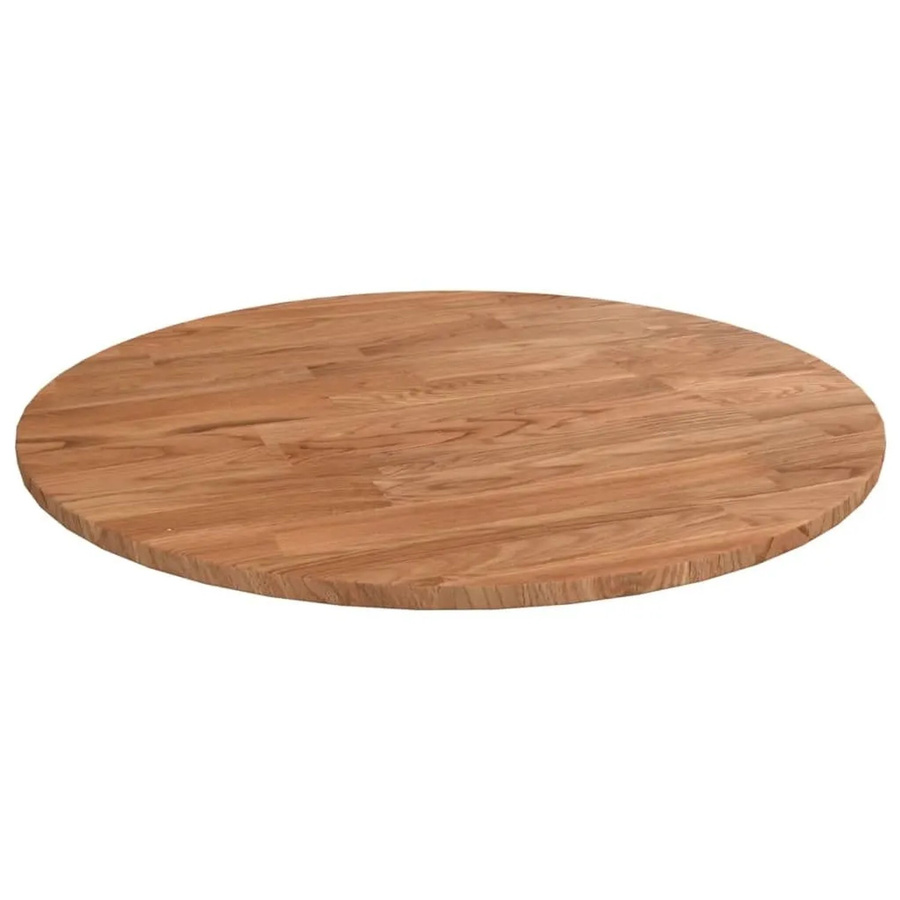 Runde Tischplatte aus Eichenholz von vidaXL, Hellbraun, Durchmesser: 40 cm, Höhe: 1,5 cm - Bild 2