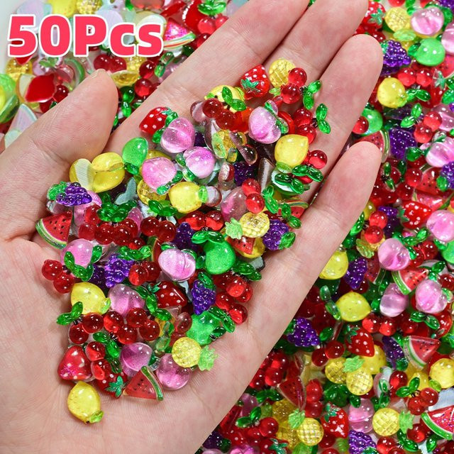 HotPress Nagel Charms 3D Sommer Früchte, 50 Stk, Glänzend - Bild 1