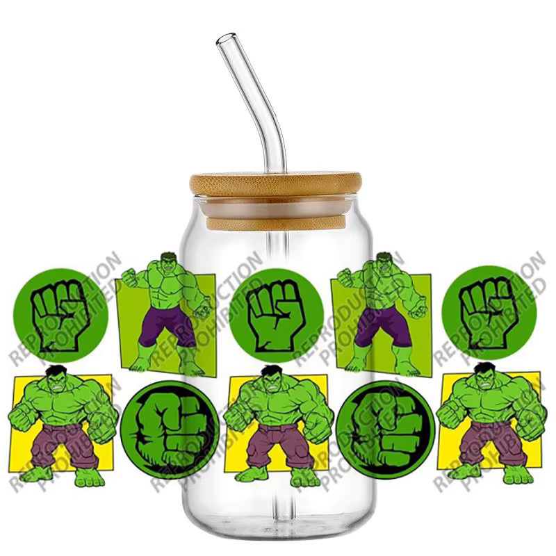 Funko Hulk Cartoon-Superheld UV DTF 3D-Transferaufkleber für Gläser und Becher, Mehrfarbig - Bild 1