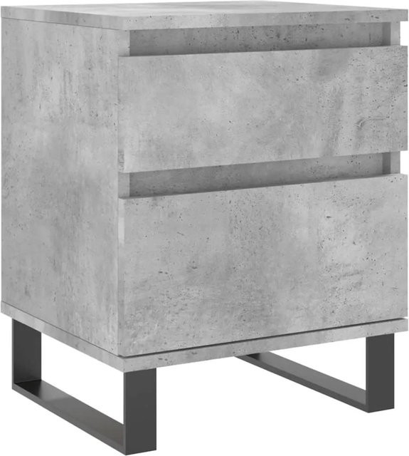 vidaXL Nachttisch Modell 4 in Betongrau, moderner Beistelltisch für dein Schlafzimmer aus Holzwerkstoff und Metall, B/T/H: 40 x 35 x 50 cm - Bild 1