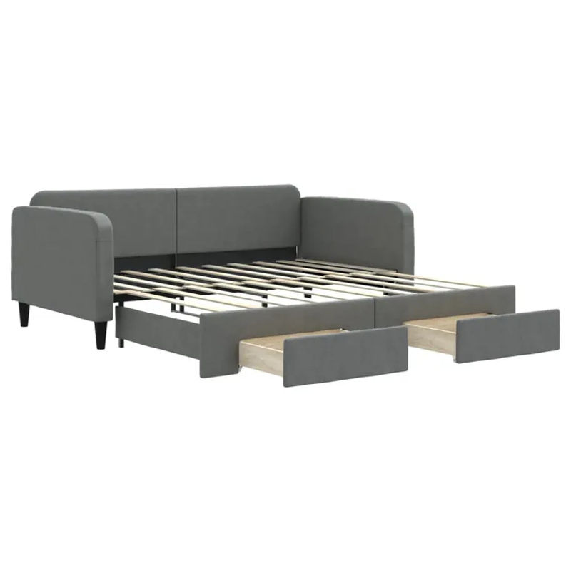 Vidaxl Schlafsofa mit Schubladen in Dunkelgrau aus Stoff mit modernem Design, Breite: 90 cm, Länge: 190 cm - Bild 2