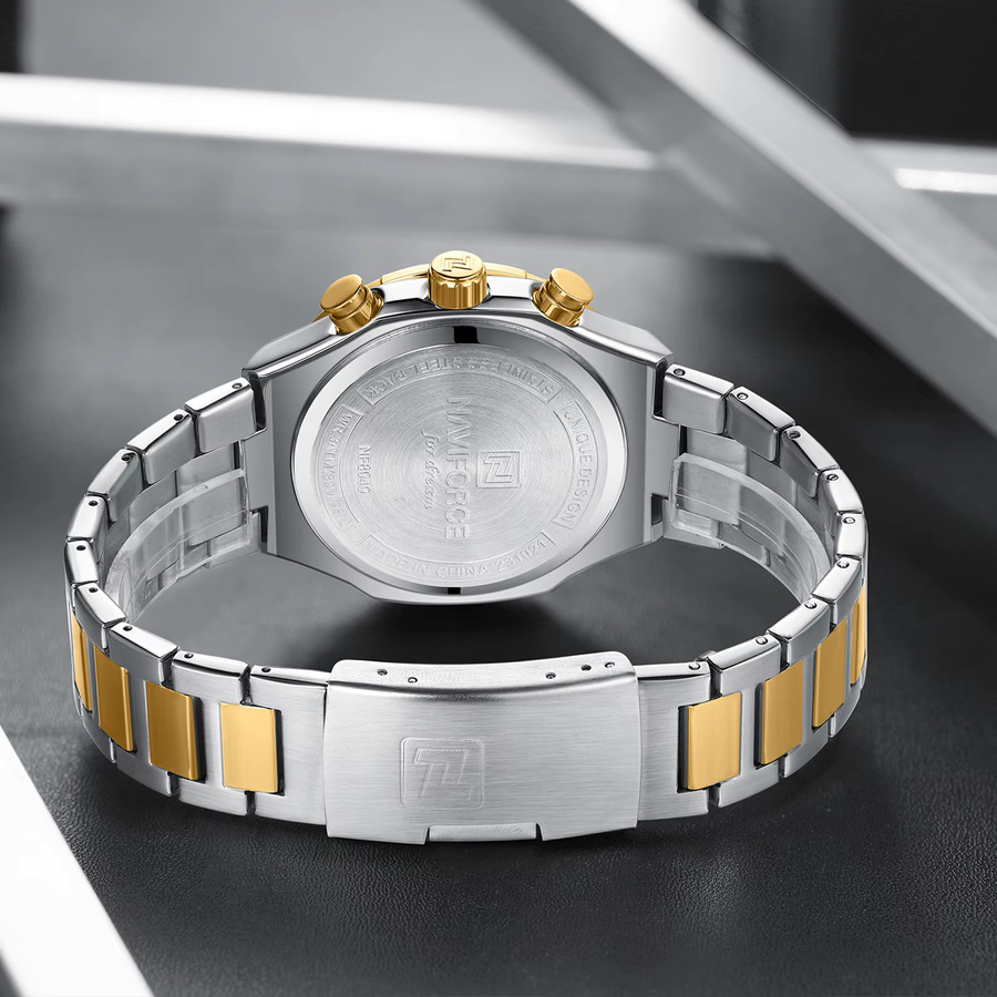 NAVIFORCE Armbanduhr, Quarz, Edelstahl, Gold, Bicolor, Herren - Bild 5