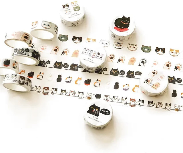 Kawaii Katzen Washi-Tape aus Papier in Multicolour für dein DIY-Scrapbooking - Bild 1