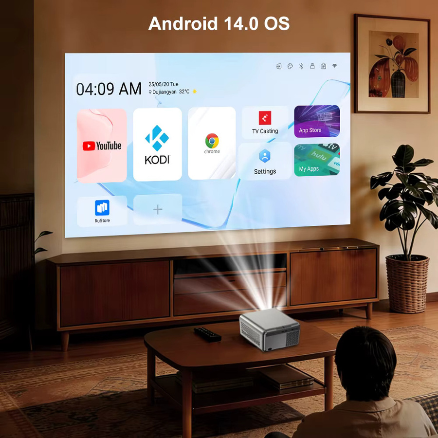 Touyinger H7 Plus Smart Home Theater Projektor mit Native 1080P Full HD, 4K Unterstützung und Bluetooth in Weiß - Bild 2