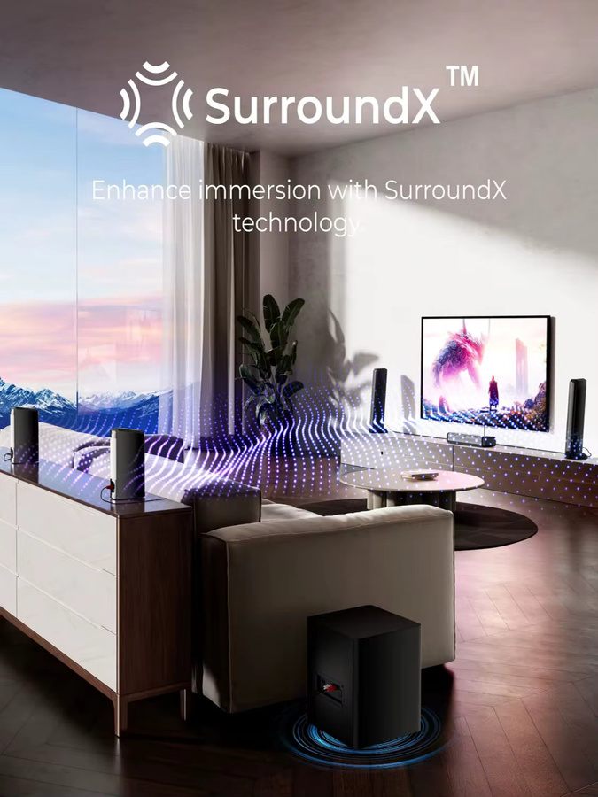 ULTIMEA 7.1-Kanal Heimkino Soundbar System mit 410W Leistung, kabellosem Subwoofer, 2 Surround-Lautsprechern und Bluetooth in Schwarz - Bild 5