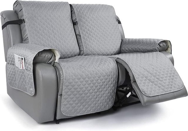 Ruttim Rutschfester Wendebezug für 1-3 Sitzer Liegestühle und Sofas, Lichtgrau, Waschbar und Haustierfreundlich - Bild 1