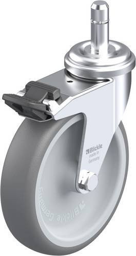 Blickle Lenkrolle LRA-TPA 100G-FI-ES mit Feststeller in Grau und Silber, Rad-Durchmesser: 100 mm, Tragfähigkeit: 70 kg - Bild 1