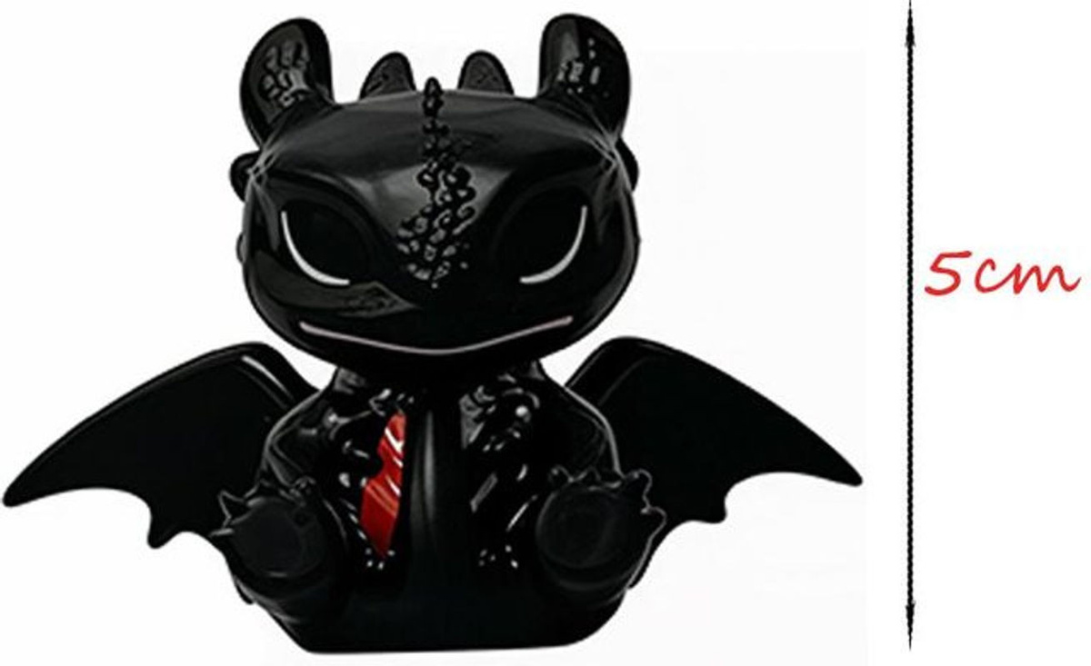 Discover Intime Drachenzähmen Ohnezahn Cartoon-Charakter Figur aus PVC in Schwarz zur Schreibtisch- und Autodekoration - Bild 1
