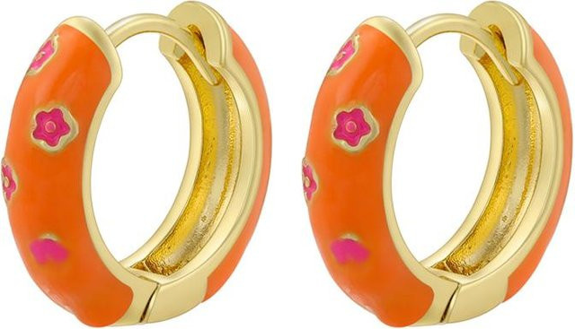 YULIN Creolen, Emaille, Kupfer, Gold, Damen - Bild 1