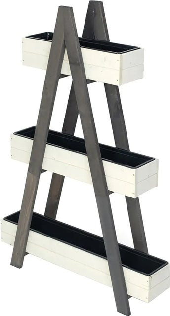 Westmann Pflanzenregal Ella aus Kiefernholz in Grau, B/H/T: 101 x 147 x 25 cm - Bild 1