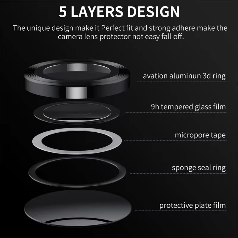 HD Metall Kamera Schutz Glas Abdeckung für Xiaomi 15T Pro 14T 13T Pro, Kratzfester Metall Objektiv Ring in Schwarz - Bild 4