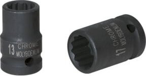 KS Tools 3/8 Zoll 12-kant-Kraftstecknuss kurz in Schwarz 7/16 Zoll aus Chrom-Molybdän - Bild 1